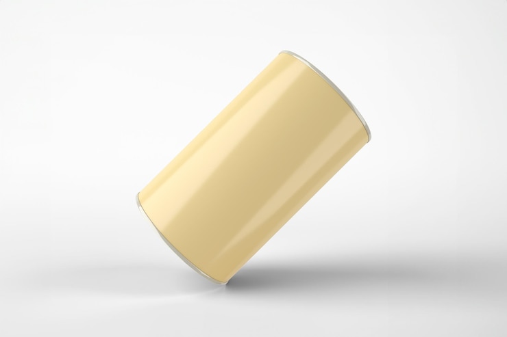 Foto gratuito modello di lattina a cilindro beige