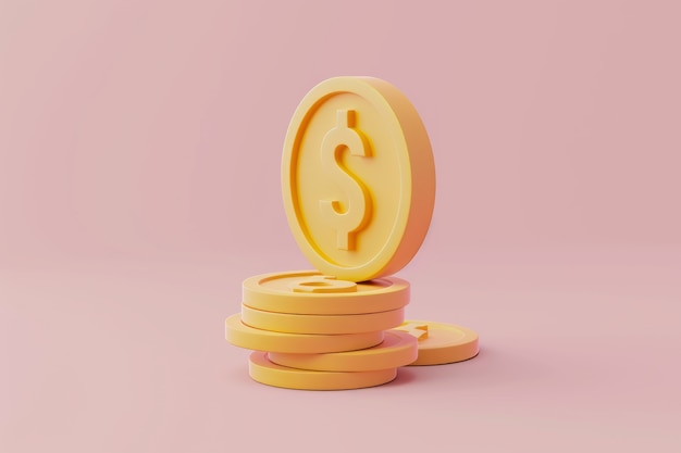 Moneta in contanti in 3D
