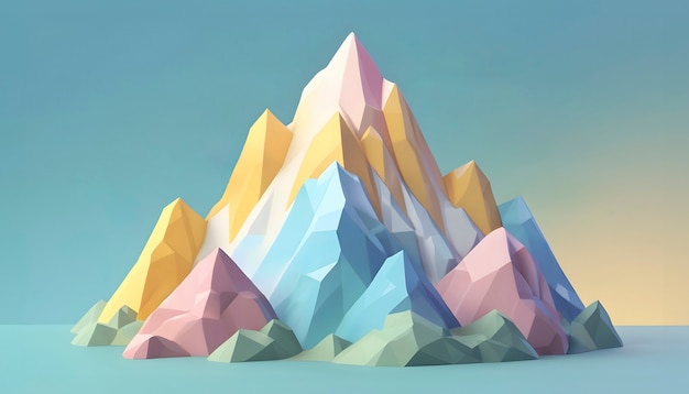 Montagna astratta con forme poligonali