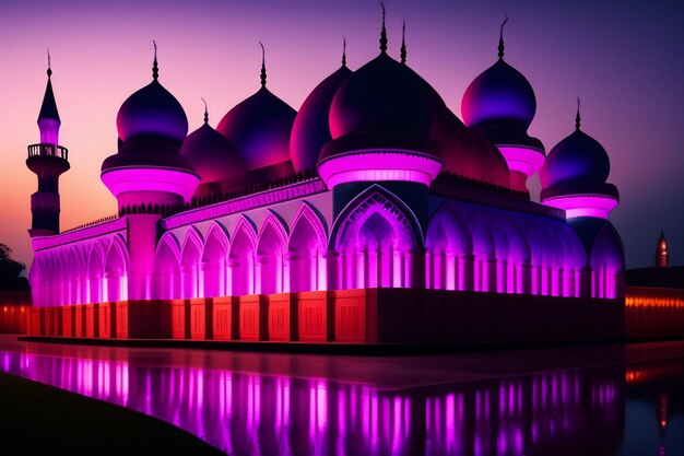 Moschea rosa Ramadan Kareem Eid Mubarak