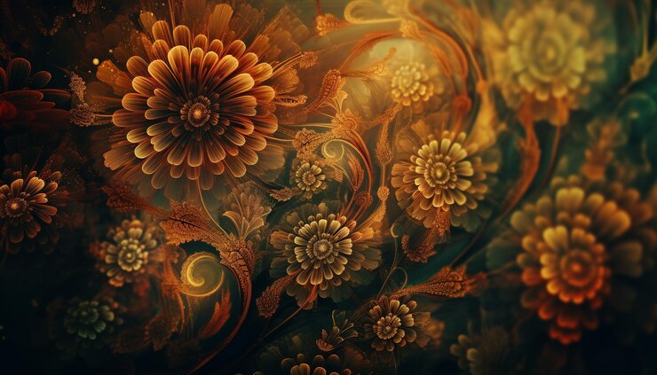 Foto gratuito motivi floreali astratti celebrano la bellezza della natura elegantemente generati dall'intelligenza artificiale