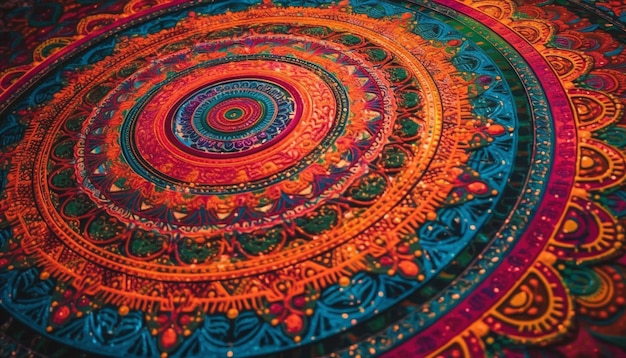 Motivo floreale ornato in design mandala multicolore generato da AI