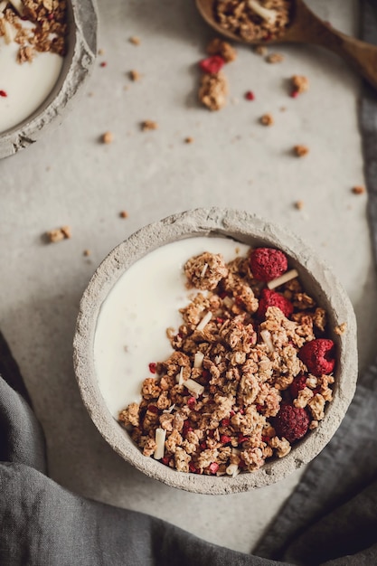 Muesli. Deliziosa colazione in tavola