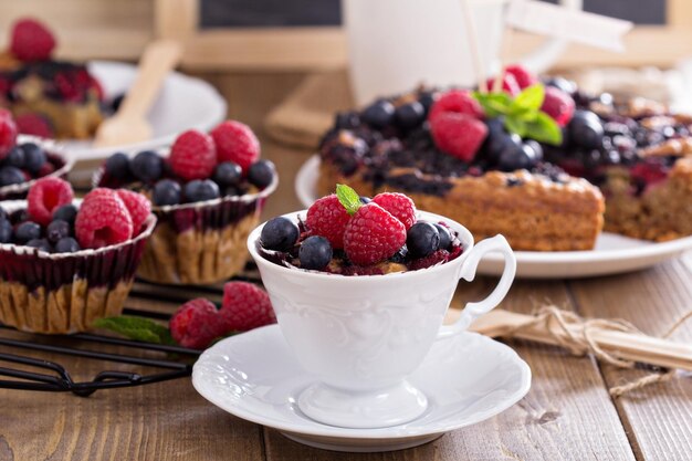 Muffin ai frutti di bosco con avena