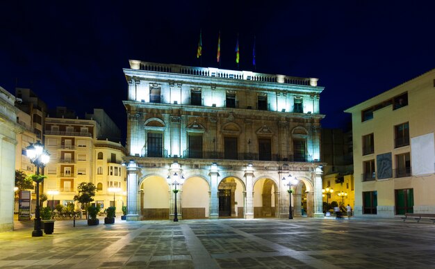 Municipio di notte. Castellón de la Plana