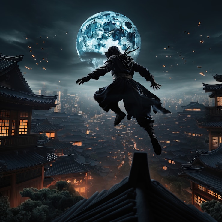 Foto gratuito naruto ninja in stile oscuro