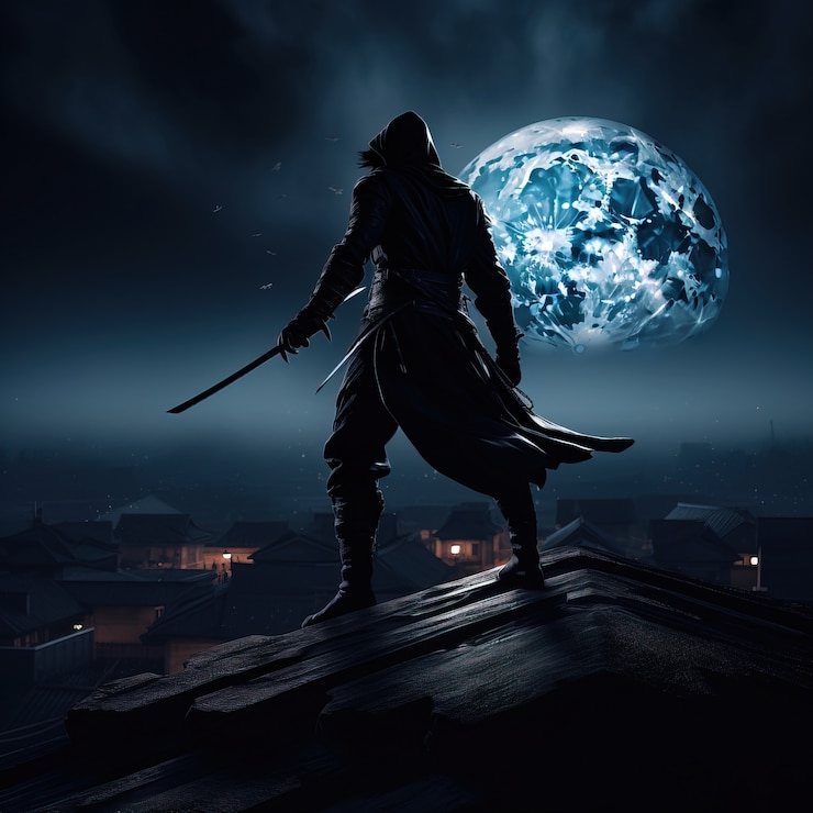 Foto gratuito naruto ninja in stile oscuro