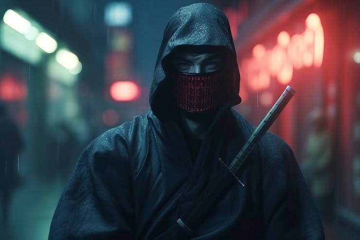 Foto gratuito naruto ninja in stile oscuro