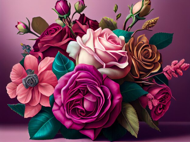 Natura fiore bouquet bouquet sfondo storia d'amore pianta decorazione generativa AI