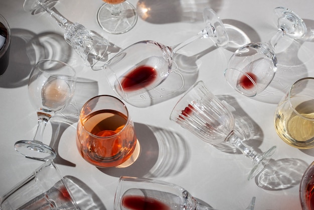 Natura morta di caraffa di vino sul tavolo