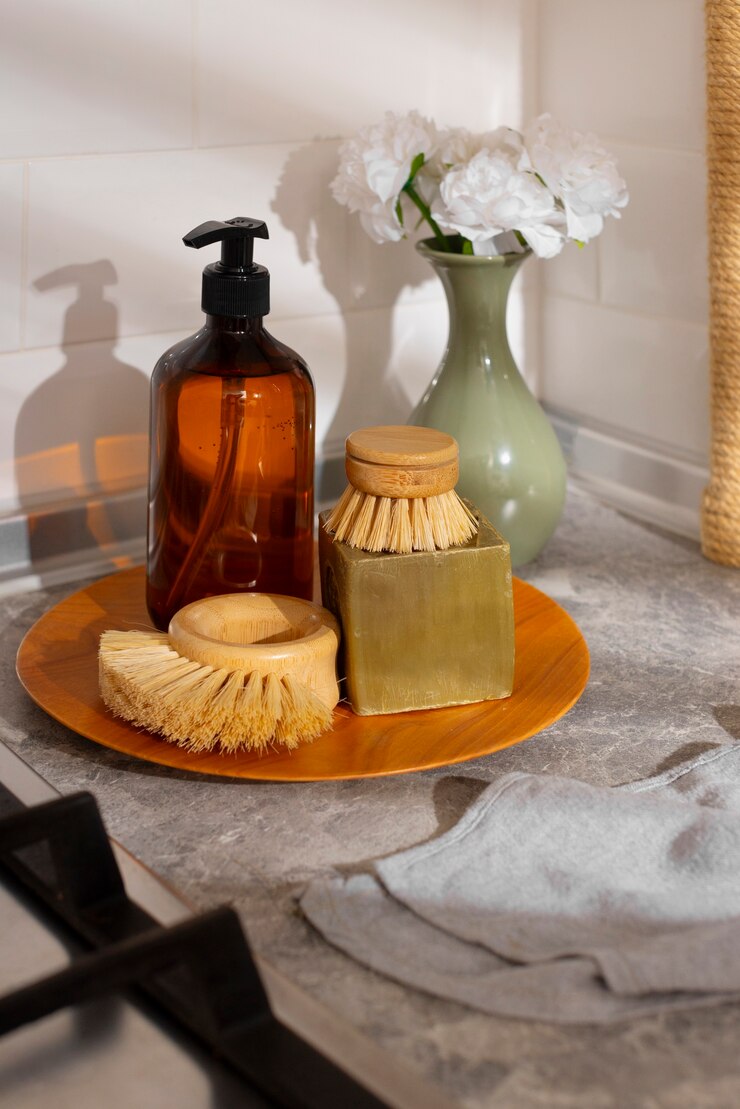 Foto gratuito natura morta di sapone con pennello