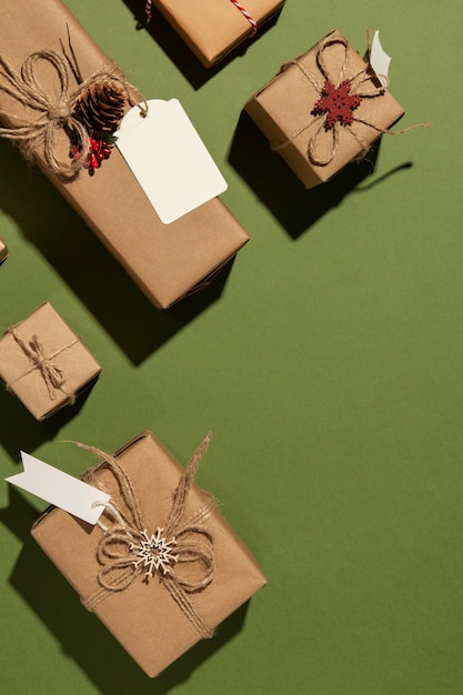 Natura morta di scatole regalo di Natale