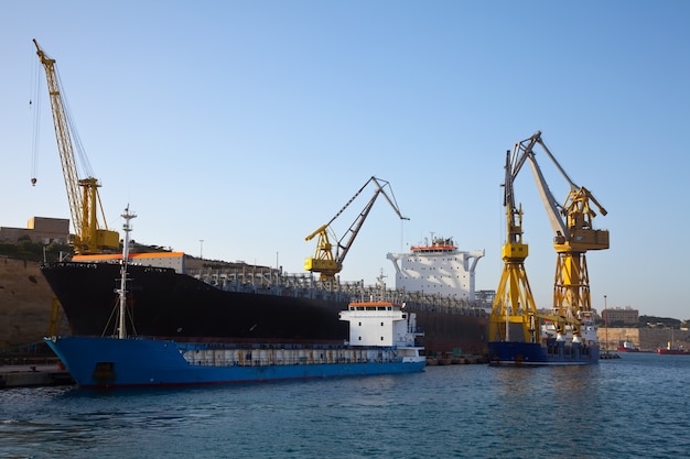 Nave in drydock