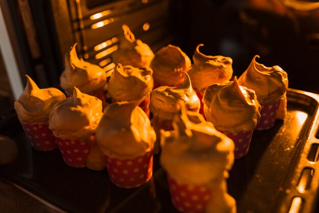 Nizza cupcakes all&#39;interno del forno