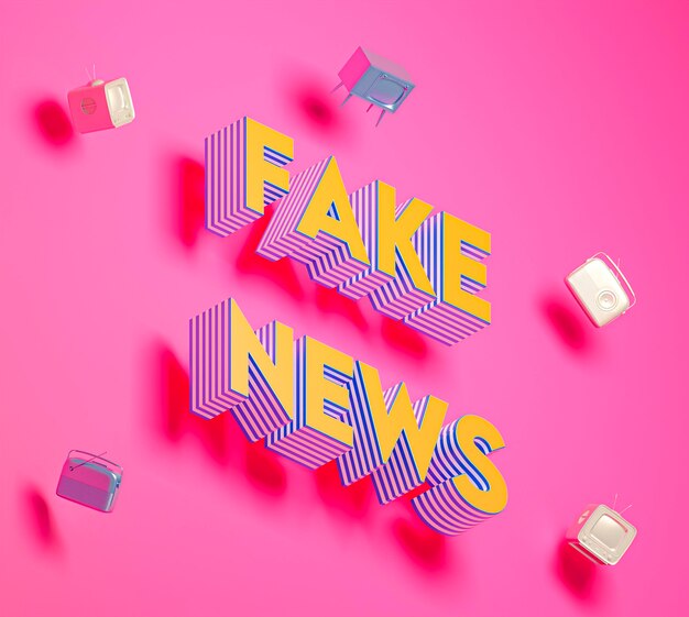 Notizie false con cubi luccicanti