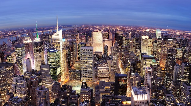 Notte di New York City Manhattan Times Square