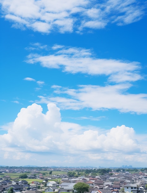 Nuvole e città in stile fotorealistico