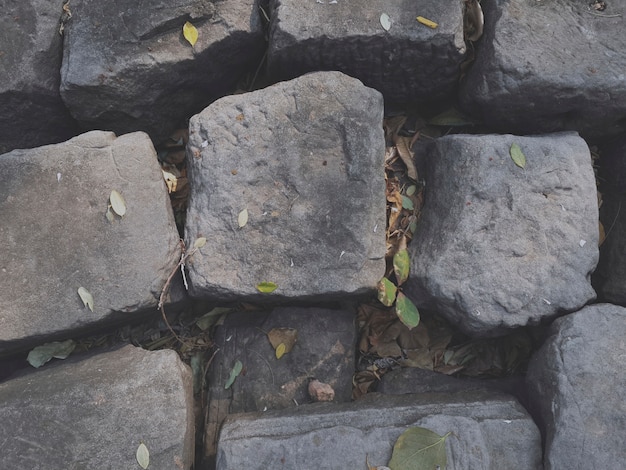 Old Gray Stone Rock Wall