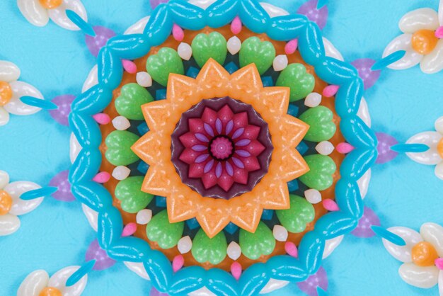 Opera d'arte di mandala Sfondo colorato modello 3D