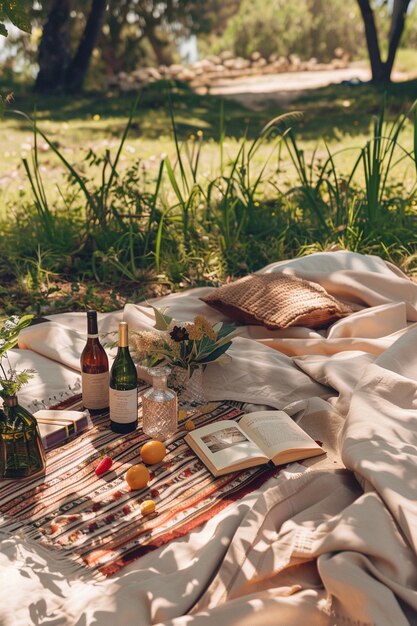 Organizzazione di un picnic con cibo delizioso