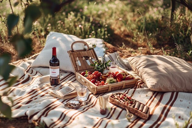 Organizzazione di un picnic con cibo delizioso