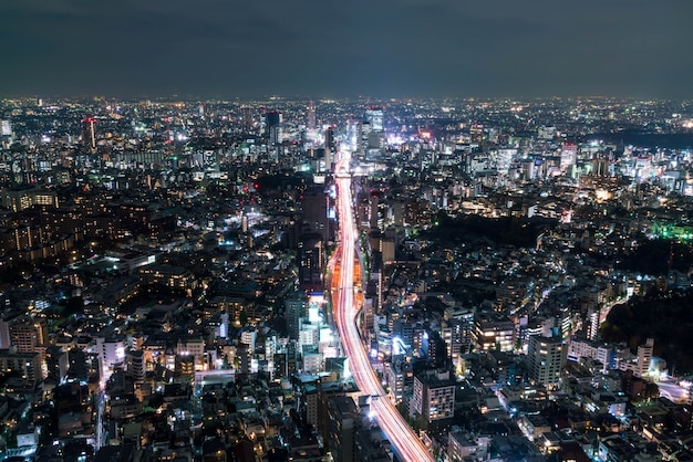 Orizzonte della città di Tokyo con la Torre di Tokyo