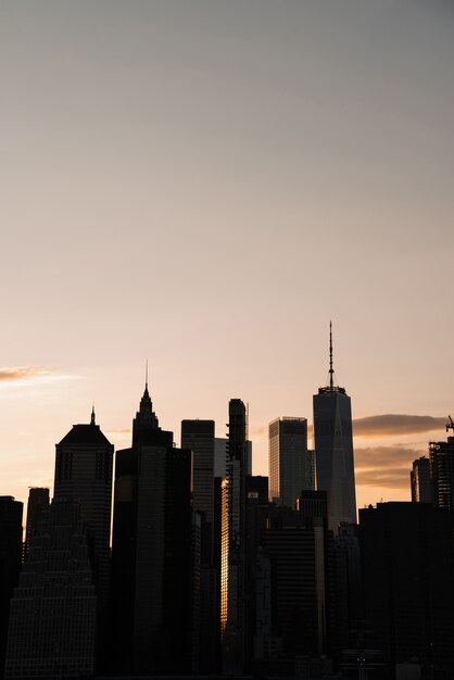 Orizzonte di tramonto di New York City