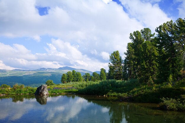 Paesaggio con laghi di montagna