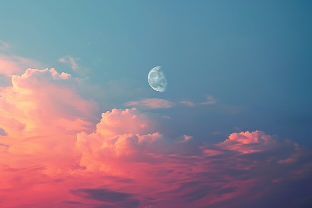 Paesaggio del cielo in stile arte digitale con la luna