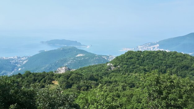 Paesaggio del Montenegro e del mare Adriatico