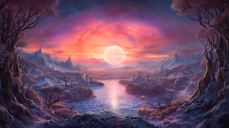 Foto gratuito paesaggio di buchi infiniti di fantasia
