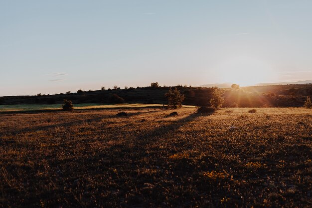 Paesaggio di un tramonto in una giornata limpida