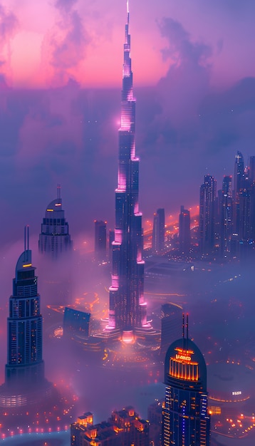 Paesaggio futuristico di Dubai