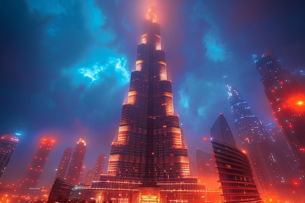 Paesaggio futuristico di Dubai