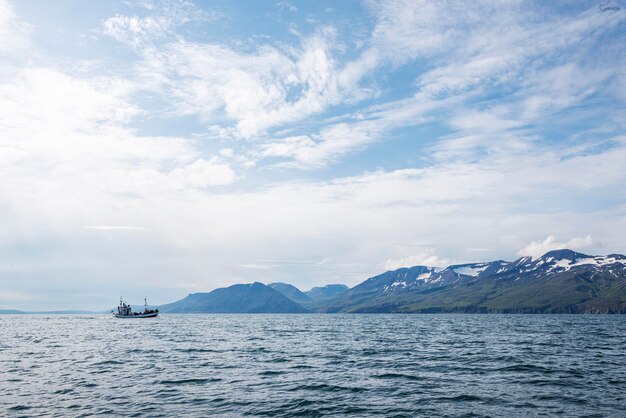 Paesaggio islandese di un bellissimo paesaggio acquatico