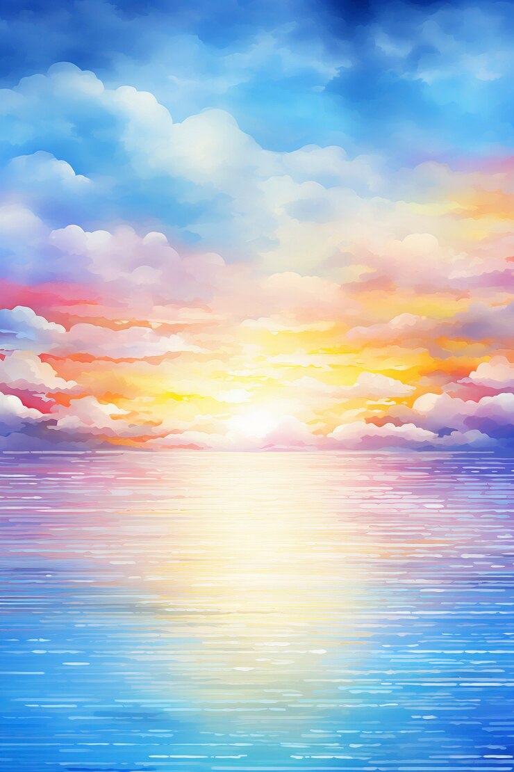 Foto gratuito paesaggio marino con stile artistico digitale