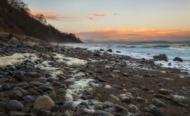 paesaggio marino roccioso in Goose Spit Park