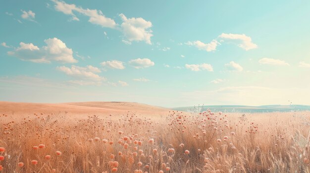 Paesaggio naturale con un'estetica onirica e colori dell'anno