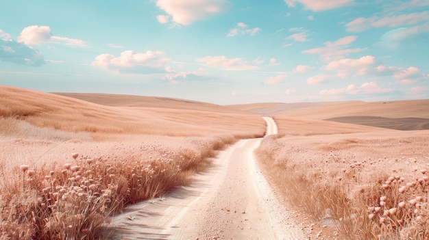 Paesaggio naturale con un'estetica onirica e colori dell'anno