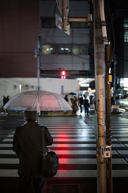 Paesaggio urbano della città di Tokyo durante la notte