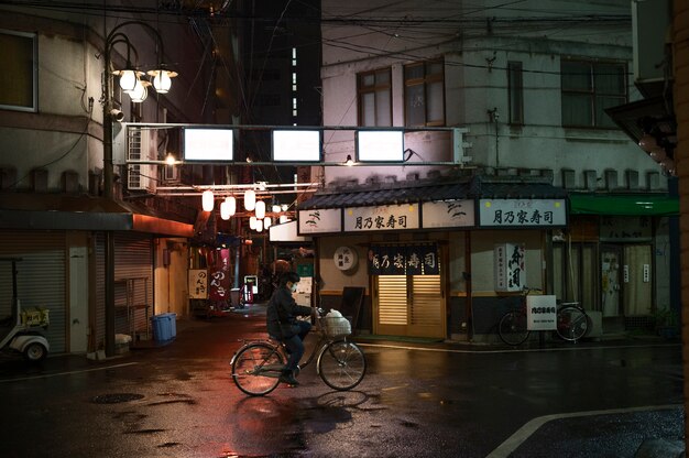 Paesaggio urbano della città di Tokyo durante la notte