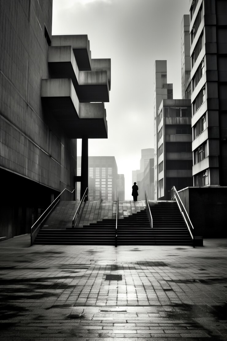 Foto gratuito paesaggio urbano minimo monocromatico