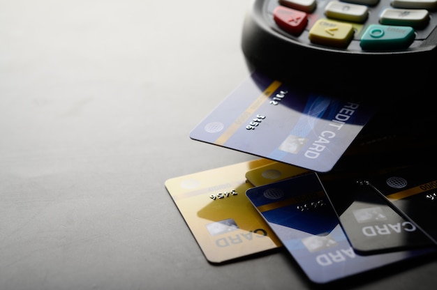Pagamento con carta di credito, acquisto e vendita di prodotti e servizi