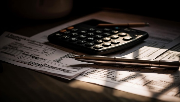 Foto gratuito pagare le bollette e pianificare il budget per acquisire la ricchezza generata dall'ia