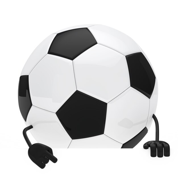 pallone da calcio con un cartello