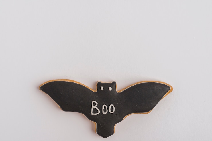 Foto gratuito pan di zenzero di halloween pipistrello