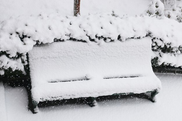 Panchina coperta di neve