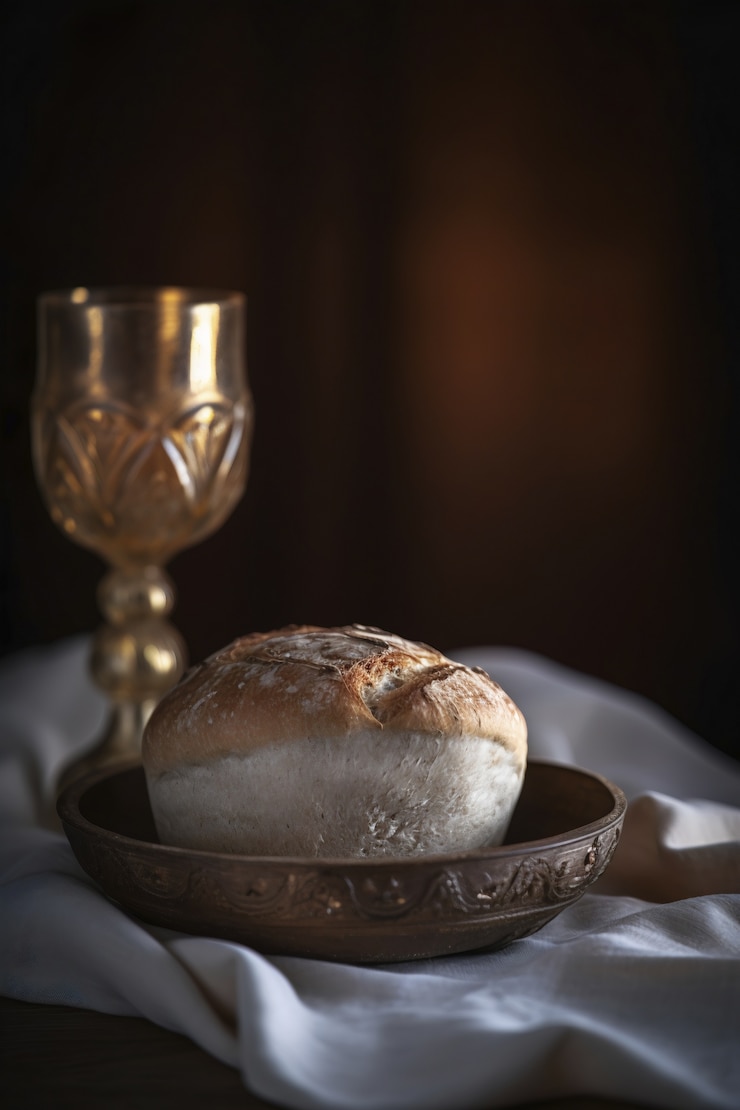 Foto gratuito pane e vino per la cerimonia religiosa