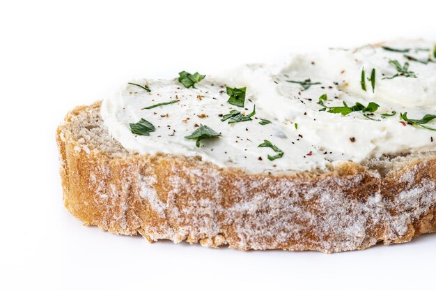 Pane tostato con crema di formaggio