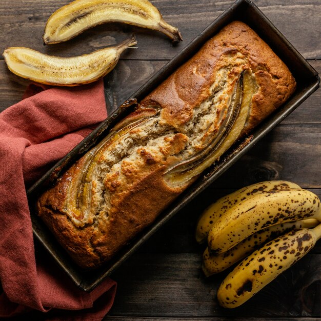 Panino alla banana vista dall'alto